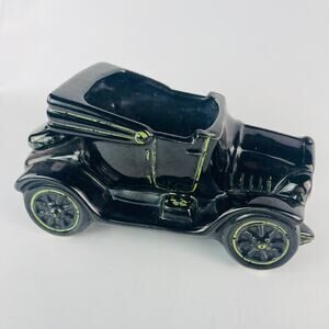 McCoy Pottery Model T Black Car Convertible Planter Retro